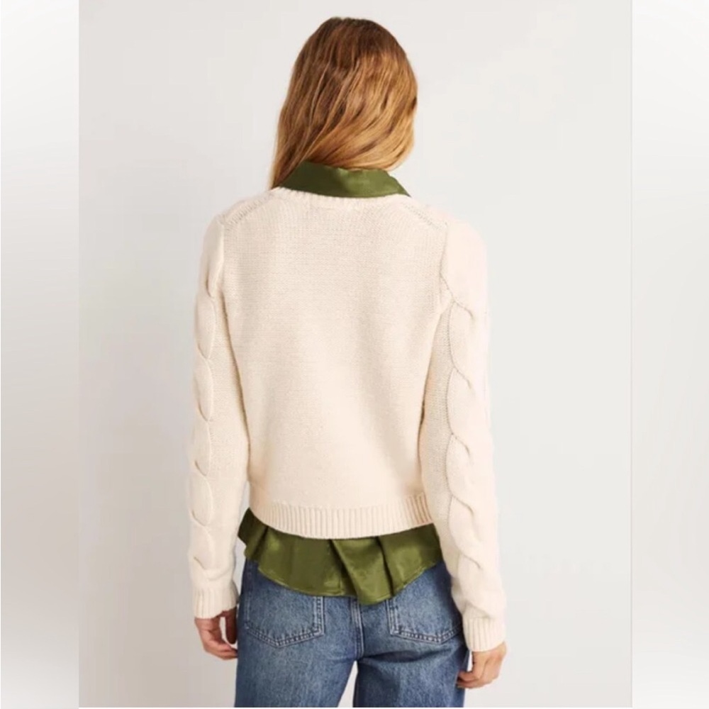 Boden Sweater Cable Knit in Warm Ivory Crewneck - Picture 6 of 6